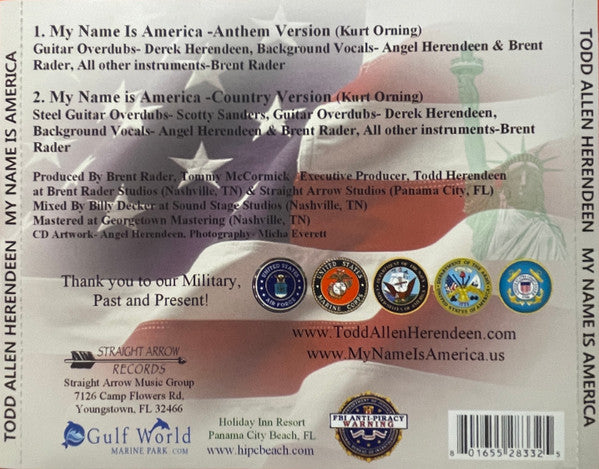 Todd Allen Herendeen : My Name Is America (CD, Single)