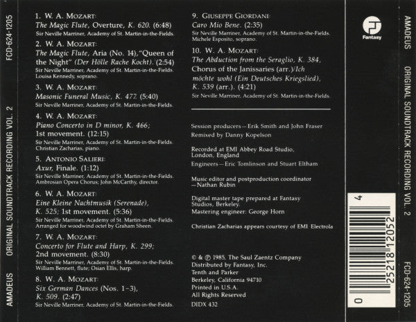 Sir Neville Marriner, The Academy Of St. Martin-in-the-Fields : Amadeus (More Music From The Original Soundtrack Of The Film) (CD)