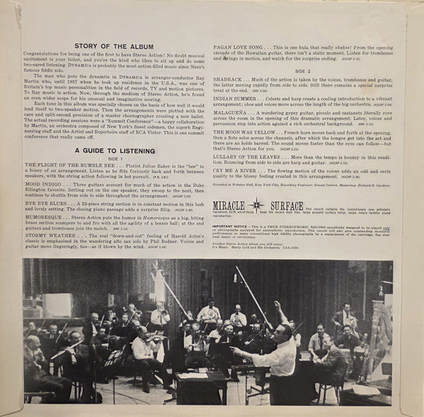 Ray Martin And His Orchestra : Dynamica (LP, Album, Die)