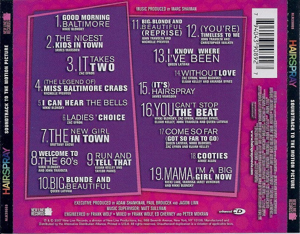 Various : Hairspray (Soundtrack To The Motion Picture) (CD, Album, Enh)