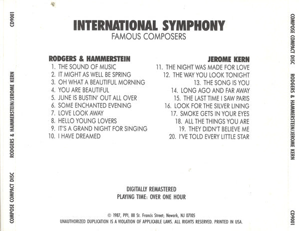 International Symphony Orchestra : Famous Composers (CD, Album, RM)