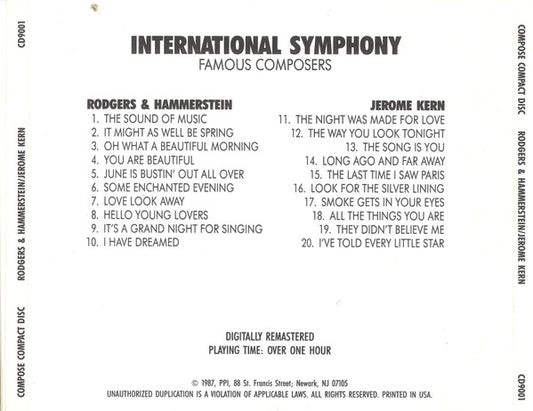 International Symphony Orchestra : Famous Composers (CD, Album, RM)