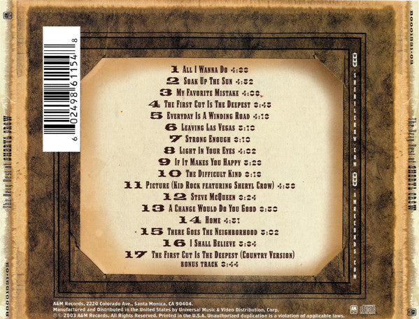 Sheryl Crow : The Very Best Of Sheryl Crow (CD, Comp, UML)