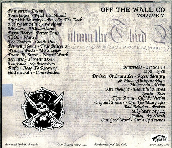 Various : Vans Off The Wall Volume V (CD, Comp, Promo)