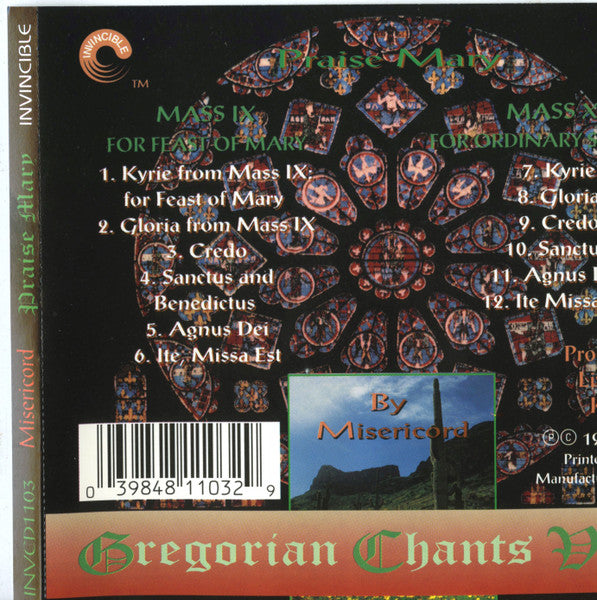 Misericord : Praise Mary: Gregorian Chants Vol. III With Sounds Of Nature (CD)
