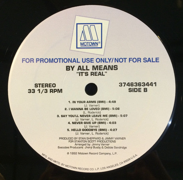 By All Means : It's Real (LP, Album, Promo)