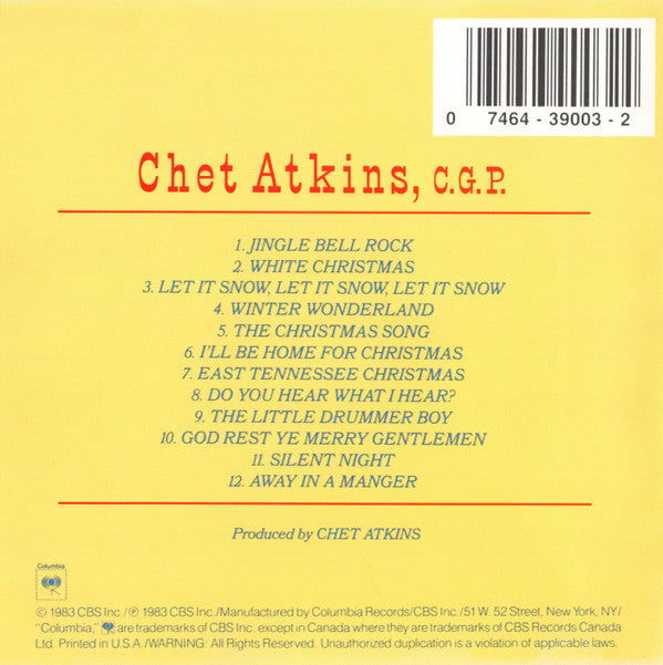 Chet Atkins : East Tennessee Christmas (CD, Album, RE, RM)