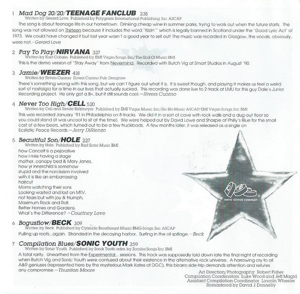 Various : DGC Rarities Vol.1 (CD, Comp, Club)