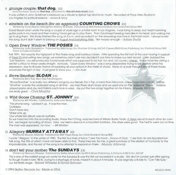 Various : DGC Rarities Vol.1 (CD, Comp, Club)