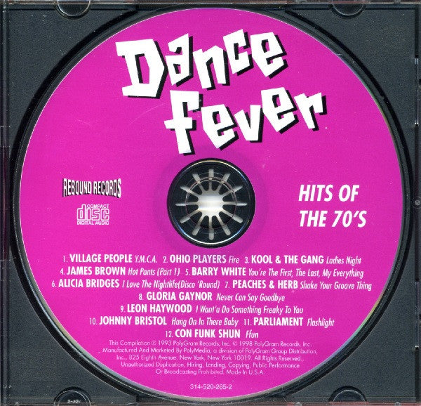 Various : Dance Fever (Hits Of The 70's) (CD, Comp, RE)