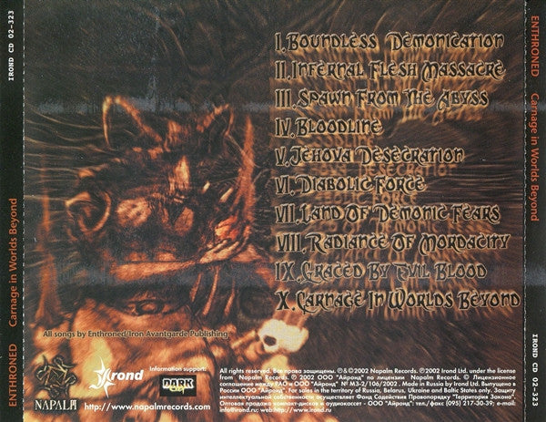 Enthroned : Carnage In Worlds Beyond (CD, Album)
