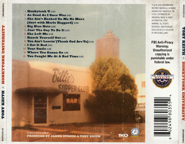 Toby Keith : Honkytonk University (CD, Album)