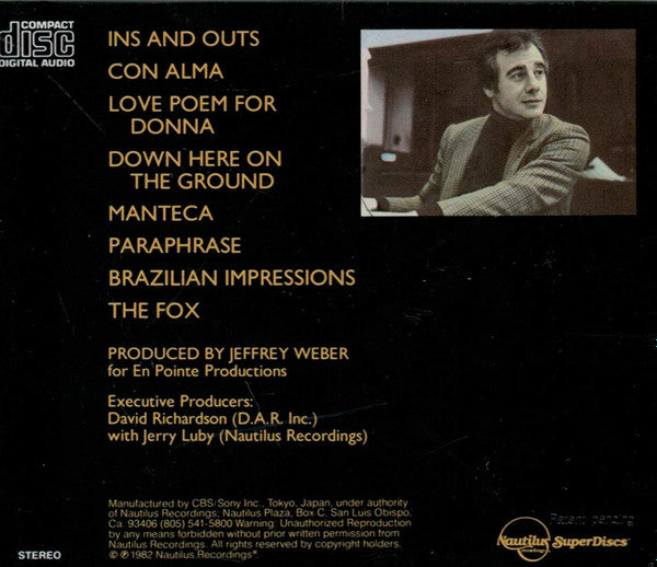 Lalo Schifrin : Ins And Outs (CD)