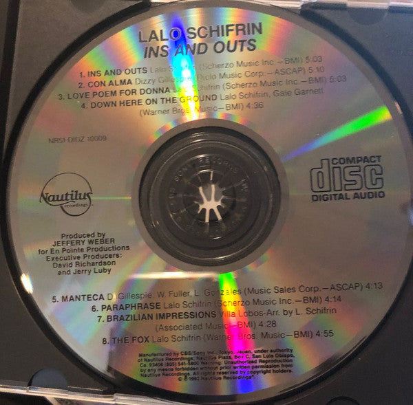 Lalo Schifrin : Ins And Outs (CD)