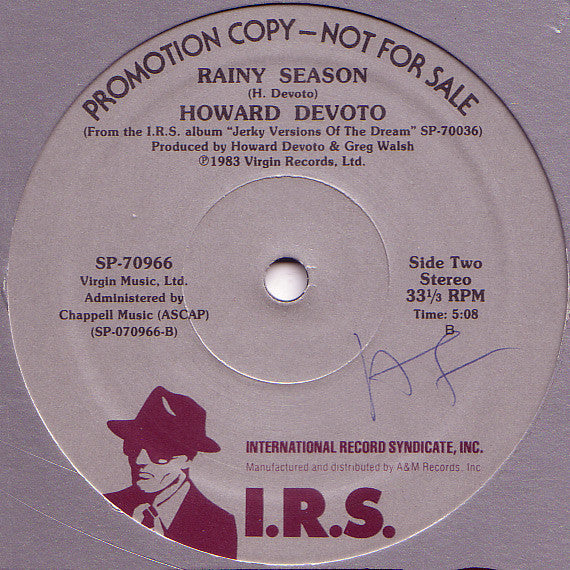 Howard Devoto : Rainy Season (12", Promo)