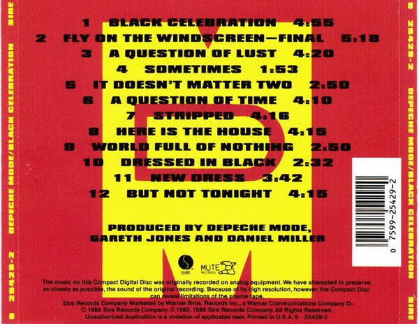 Depeche Mode : Black Celebration (CD, Album, RE)
