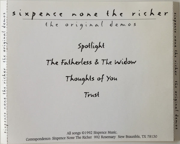 Sixpence None The Richer : The Original Demos (CD, EP, RE)