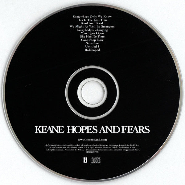 Keane : Hopes And Fears (CD, Album)