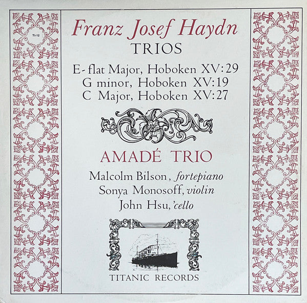 Joseph Haydn - Amadé Trio : Trios (E-Flat Major, Hoboken XV:29 / G Minor, Hoboken XV:19 / C Major, Hoboken XV:27) (LP)