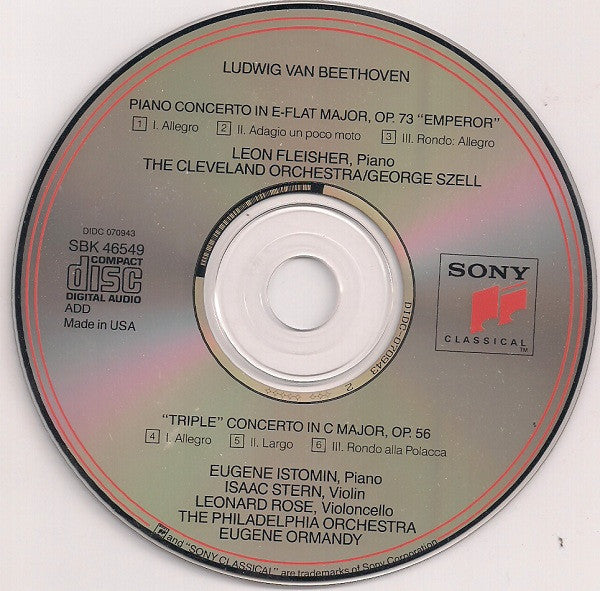 Ludwig van Beethoven : Piano Concerto No. 5 "Emperor" / "Triple Concerto" (CD, Comp)