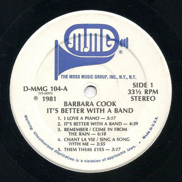 Barbara Cook - It's Better With A Band (LP) (VG+) - Endless Media