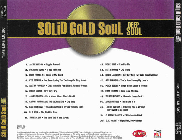 Various : Solid Gold Soul Deep Soul (CD, Comp)