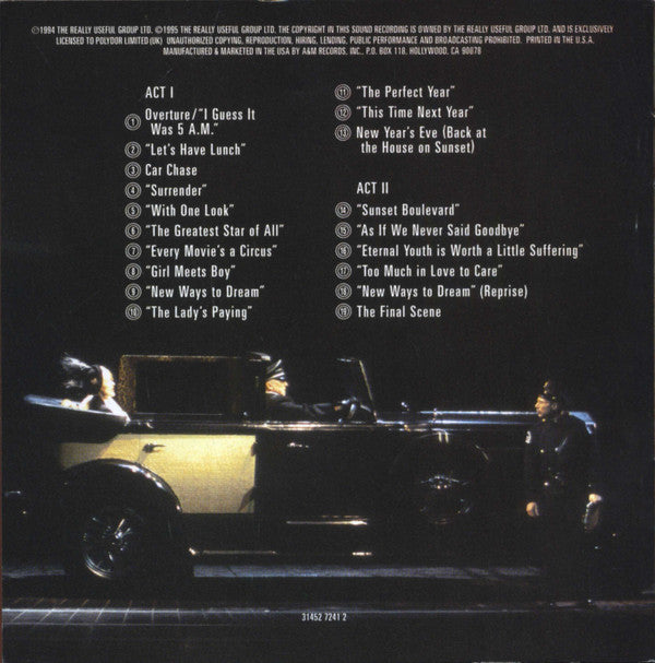Sunset Boulevard 1994 Los Angeles Cast, Andrew Lloyd Webber : Highlights From Andrew Lloyd Webber's Sunset Boulevard (CD, Album)