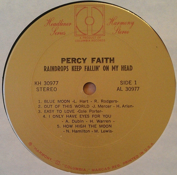 Percy Faith - Raindrops Keep Fallin' On My Head (LP) (G+) - Endless Media