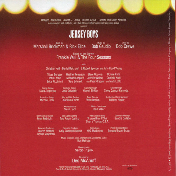 Bob Gaudio : Jersey Boys (Original Broadway Cast Recording) (CD, Album)