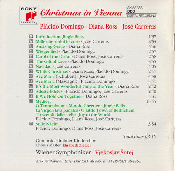 Placido Domingo • Diana Ross • José Carreras : Christmas In Vienna (CD, Album)