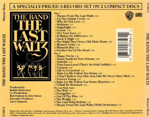 The Band : The Last Waltz (2xCD, Album, RE, RP, SRC)