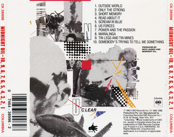 Midnight Oil : 10, 9, 8, 7, 6, 5, 4, 3, 2, 1 (CD, Album, DAD)