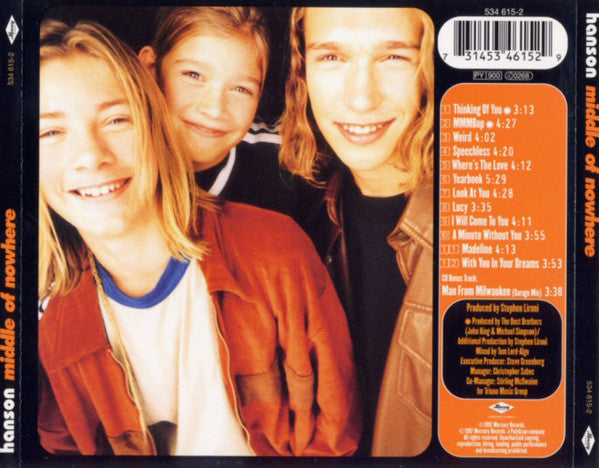 Hanson : Middle Of Nowhere (CD, Album, PMD)