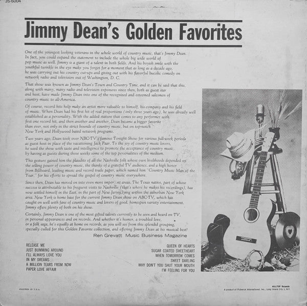 Jimmy Dean : Jimmy Dean's Golden Favorites (LP, Album)