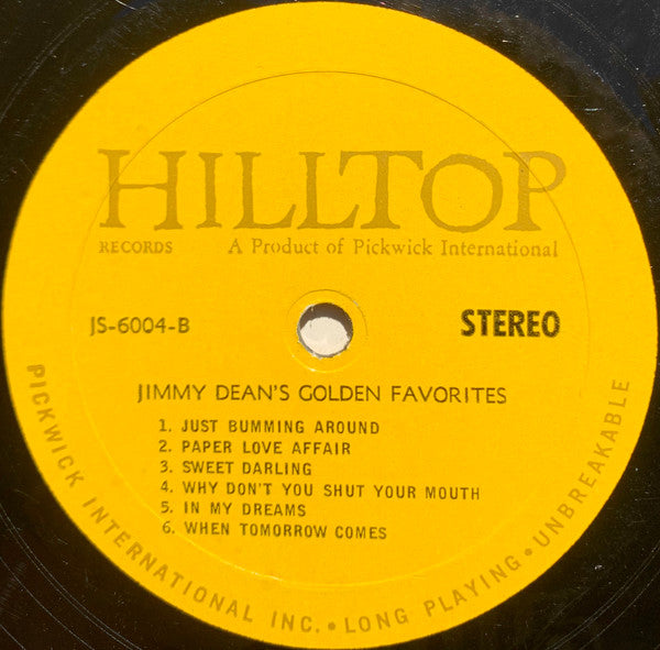 Jimmy Dean : Jimmy Dean's Golden Favorites (LP, Album)