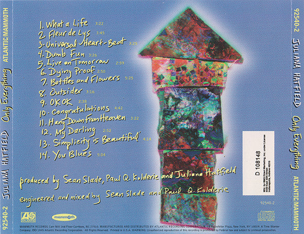 Juliana Hatfield : Only Everything (CD, Album, Club, ARC)