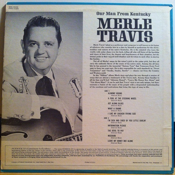 Merle Travis - Our Man From Kentucky (LP) (G+) - Endless Media