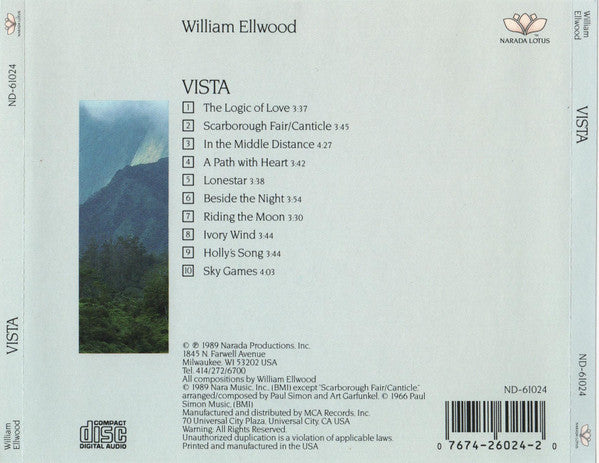 William Ellwood : Vista (CD)