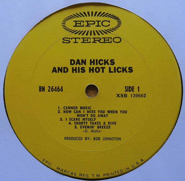 Dan Hicks And His Hot Licks : Original Recordings (LP, Album)