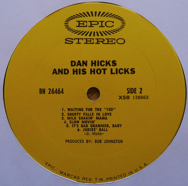 Dan Hicks And His Hot Licks : Original Recordings (LP, Album)