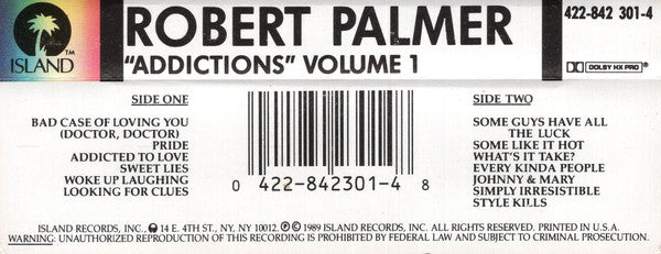 Robert Palmer : Addictions Volume 1 (Cass, Comp)