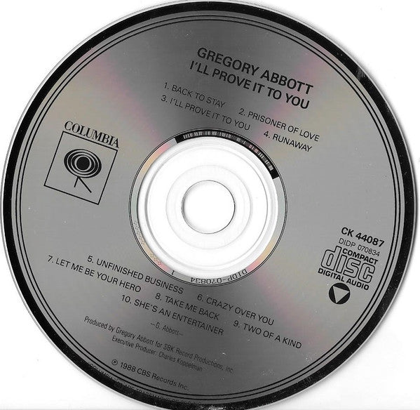 Gregory Abbott : I'll Prove It To You (CD, Album)