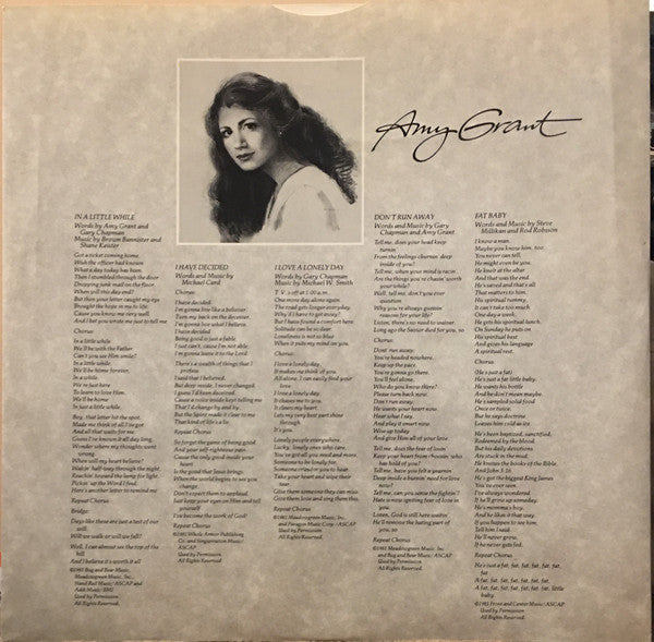 Amy Grant : Age To Age (LP, Album, RE)