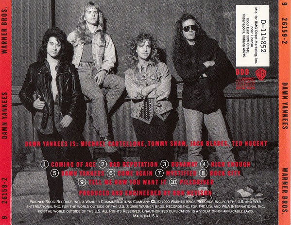 Damn Yankees : Damn Yankees (CD, Album, Club, BMG)