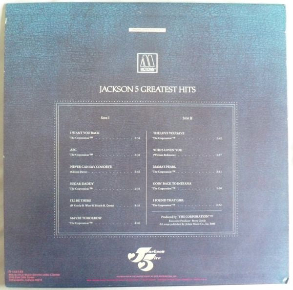 The Jackson 5 : Jackson 5 Greatest Hits (LP, Comp, Club, RE, RCA)