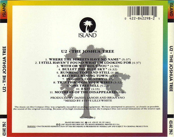 U2 : The Joshua Tree (CD, Album, RE, RM, PMD)