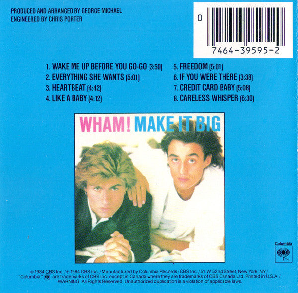 Wham! : Make It Big (CD, Album, RE)