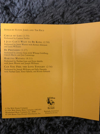 Various : The Lion King Sing-Along (Cass, Album, Dol)