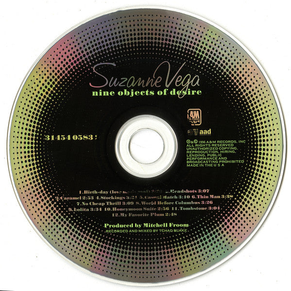 Suzanne Vega : Nine Objects Of Desire (CD, Album, PMD)