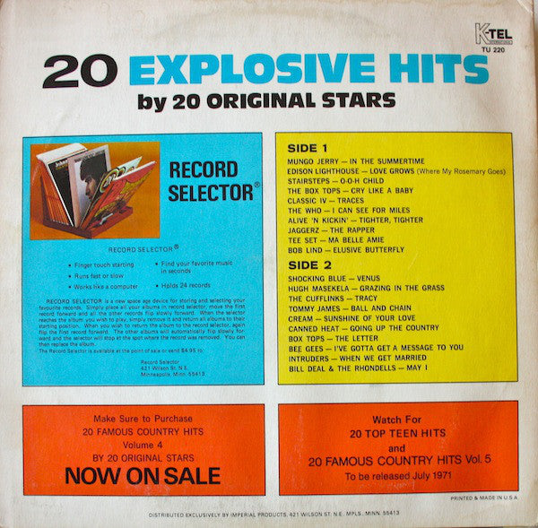 Various : 20 Explosive Hits (LP, Comp)